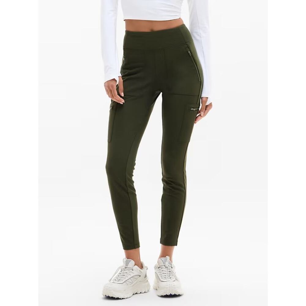 ATHLETA Nylon Headlands Hybrid Cargo Gorpcore Zip Pockets In Olive Green Pants